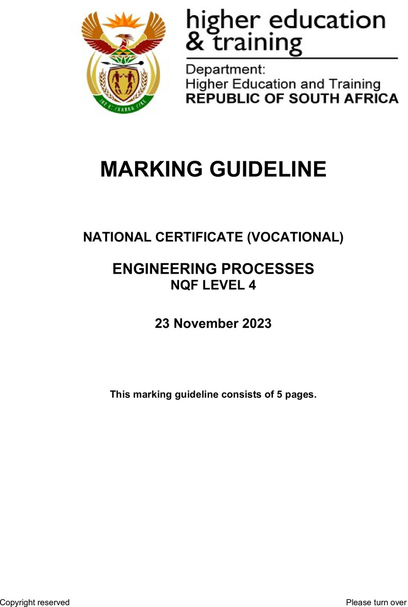 Engineering Processes L4 Nov MEMO 2023 preview