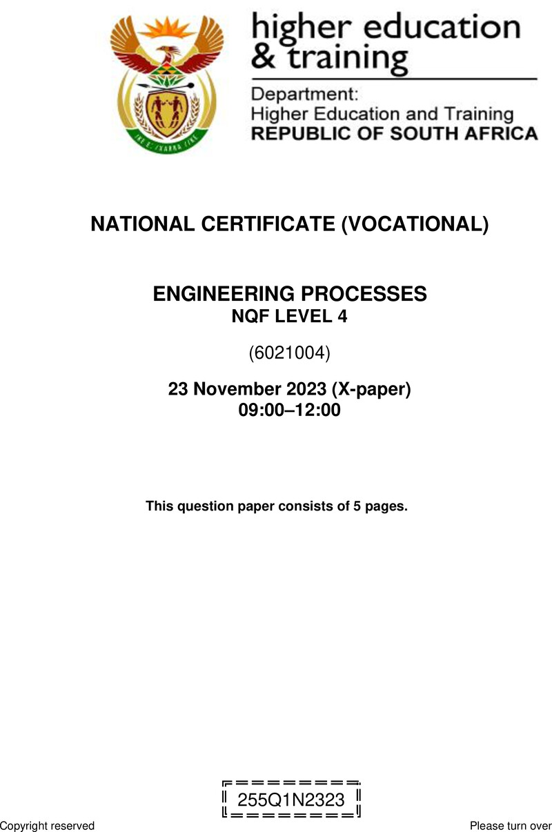 Engineering Processes L4 Nov QP 2023 preview