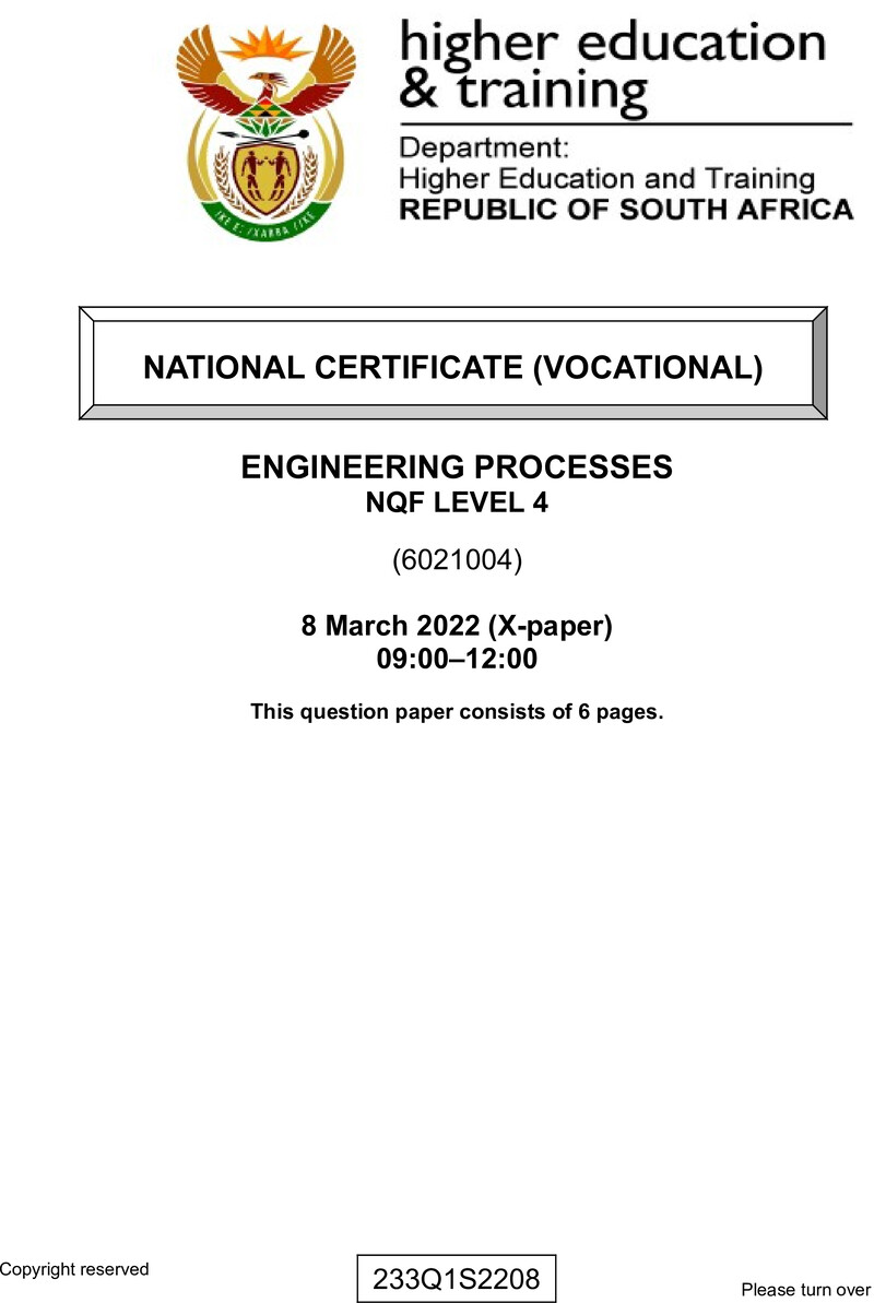 Engineering Processes L4 QP Supp Feb 2022 preview