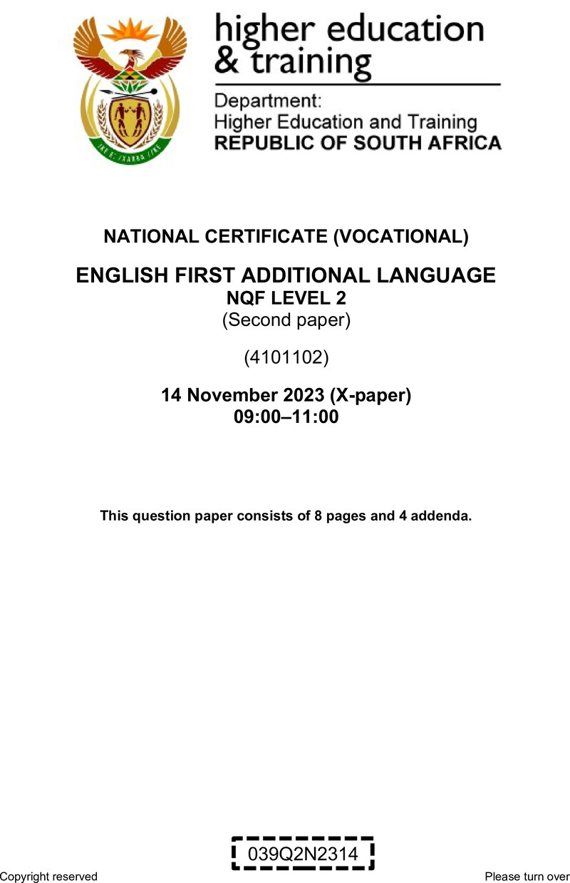 Nc1180 English First Additional Language L2 P2 QP Nov 2023 Signed Off