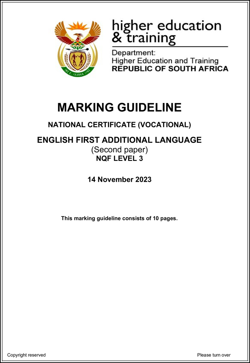 English First Additional Language L3 P2 MG Nov 2023 preview