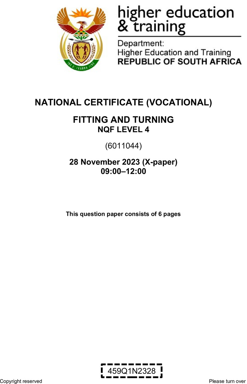 Fitting And Turning L4 QP Nov 2023 preview