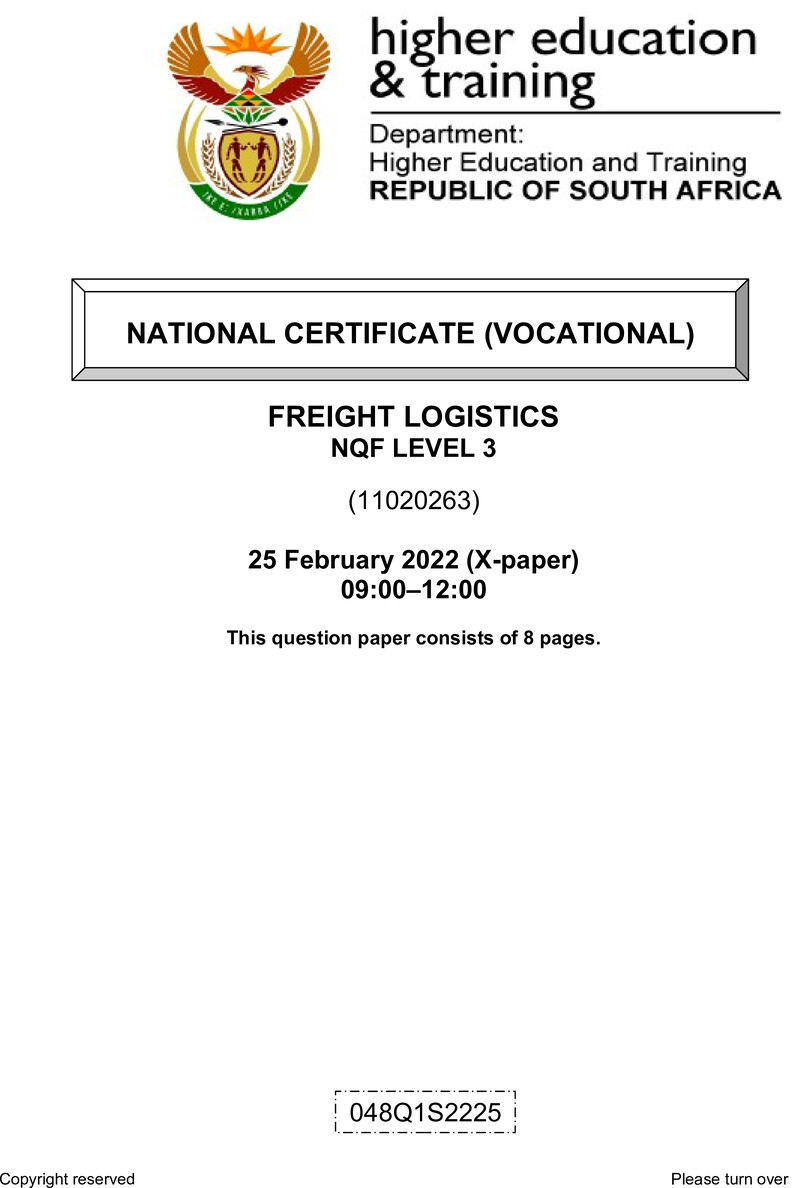 Freight Logistics L3 Sup Feb 2022 QP Signed Off
