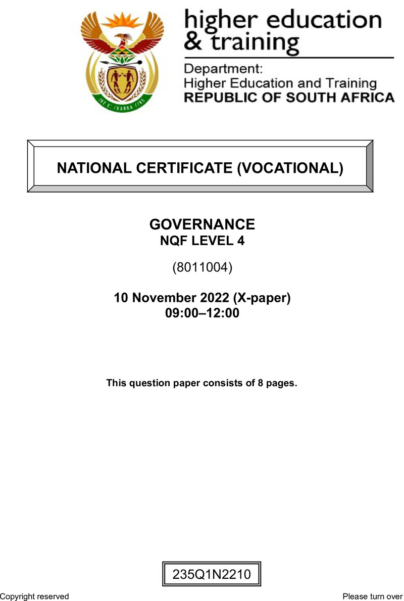 Governance L4 Nov QP 2022 preview