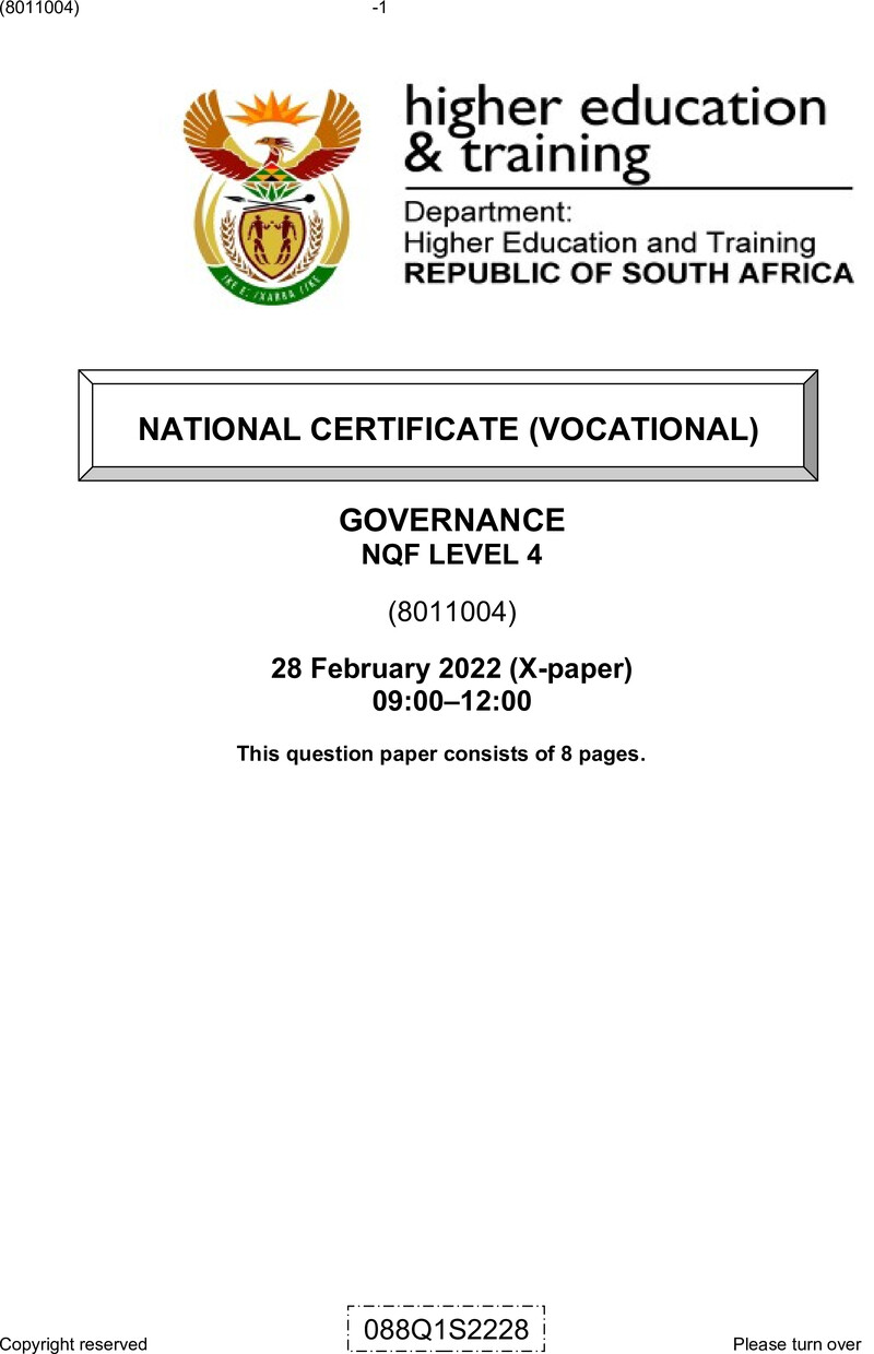 Governance L4 QP Feb 2022 preview