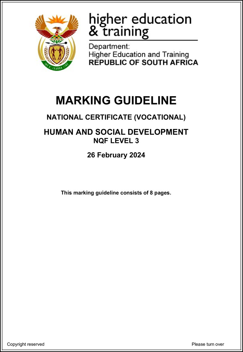 Nc1490 Human And Social Development L3 Memo Supp Feb 2022 Not 2024
