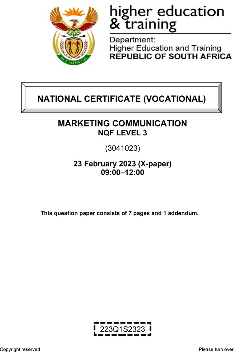 Nc1830 Marketing Communication L3 QP Feb 2023 Signed Off
