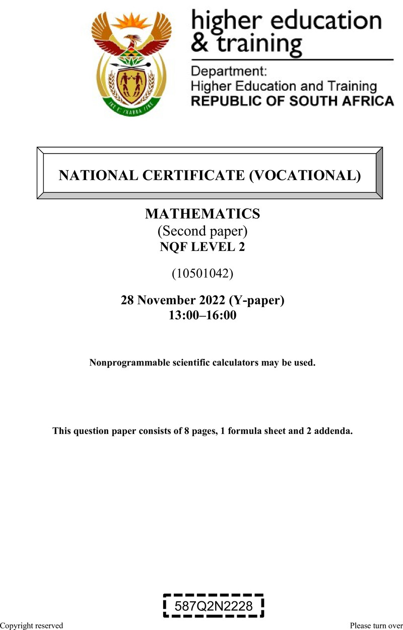 Mathematics L2 P2 QP Nov 2022 preview