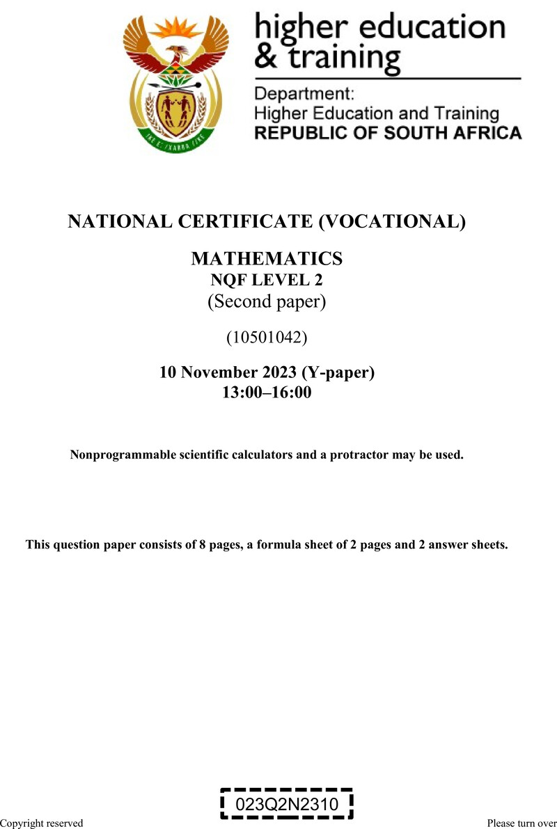 Mathematics L2 P2 QP Nov 2023 preview