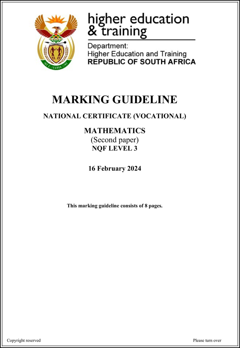 Nc2040 Mathematics L3 P2 Memo Supp Feb 2022 Not 2024 Signed Off