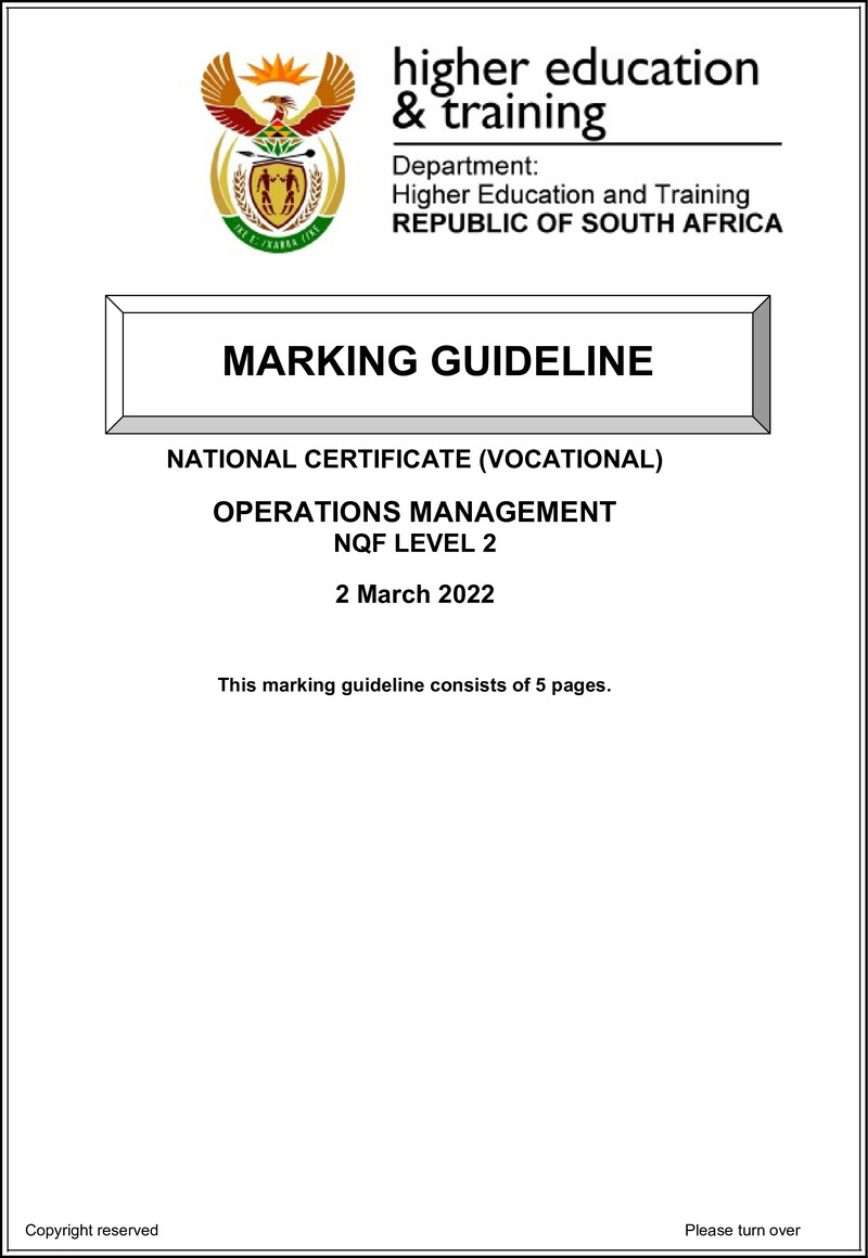Operations Management L2 Memo Feb 2022