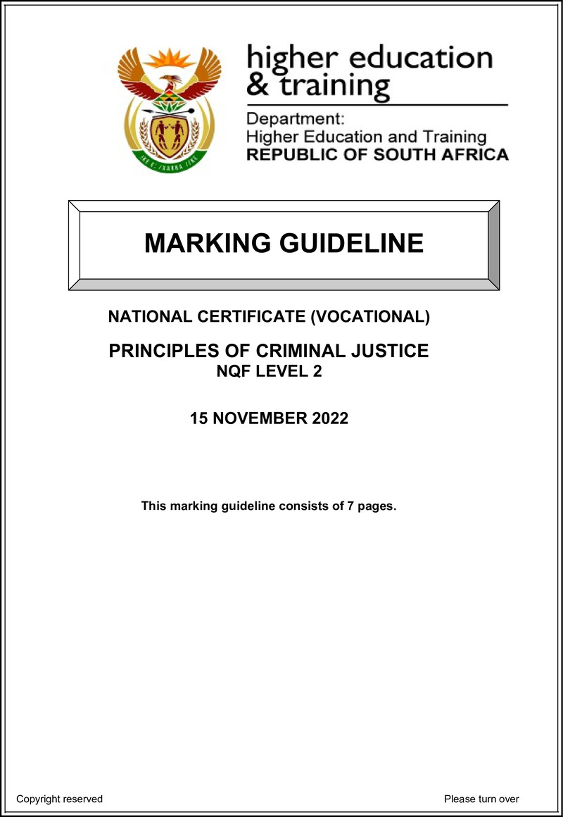 Principles Of Criminal Justice L2 MEMO Nov 2022 preview