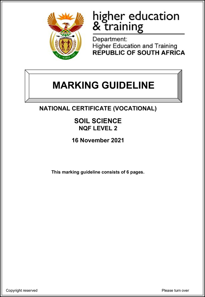 Soil Science L2 MEMO Nov 2021 preview