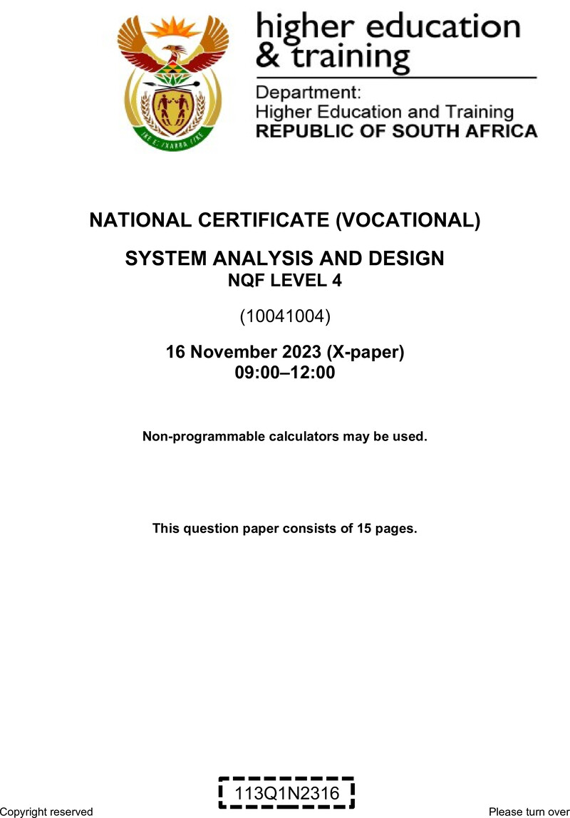 Nc2810 System Analysis And Design L4 QP Nov 2023 Signed Off