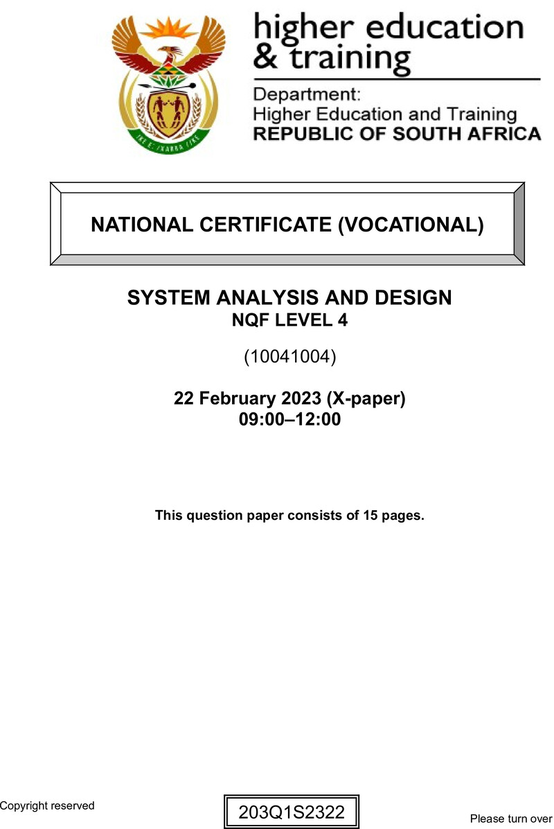 Nc2810 System Analysis And Design L4 QP Supp Feb 2023 Signed Off