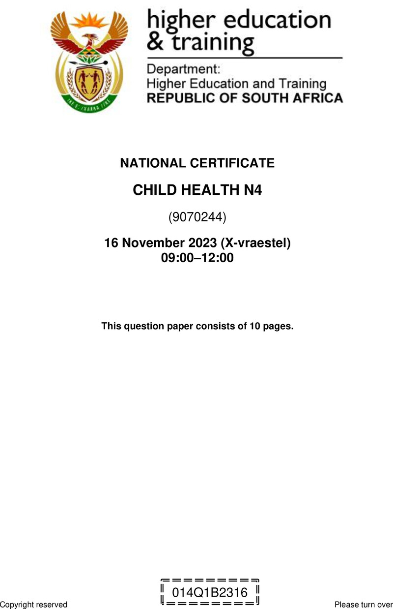 N110 Child Health N4 QP Nov 2023 Edited Gerber