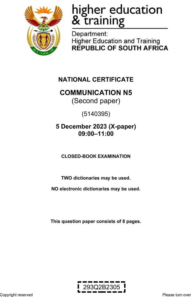 N180 Communication N5 P2 Nov QP 2023