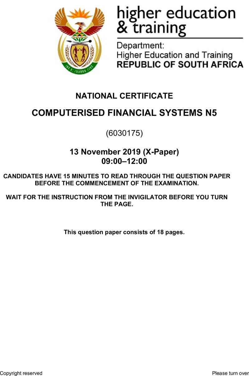 Financial Systems N5 QP Nov 2019 preview