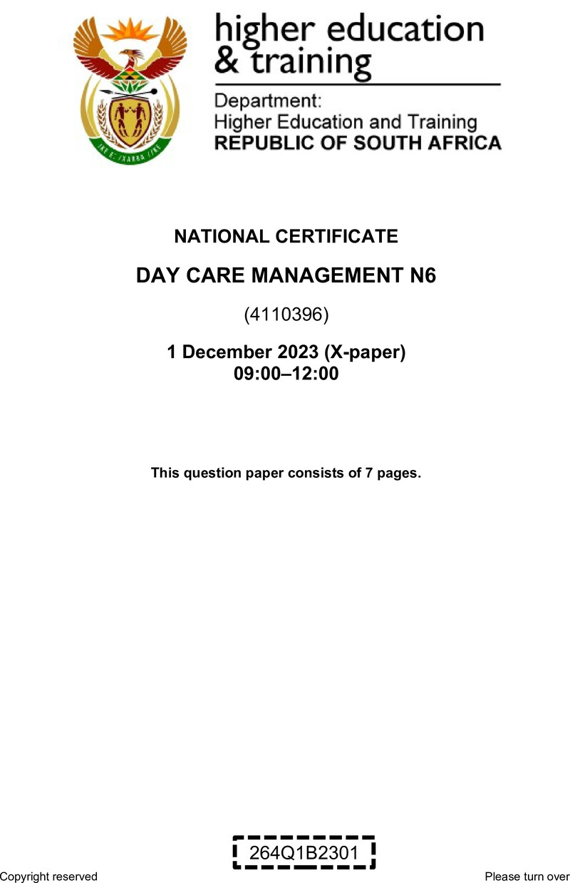 N340 Day Care Management N6 Nov QP 2023