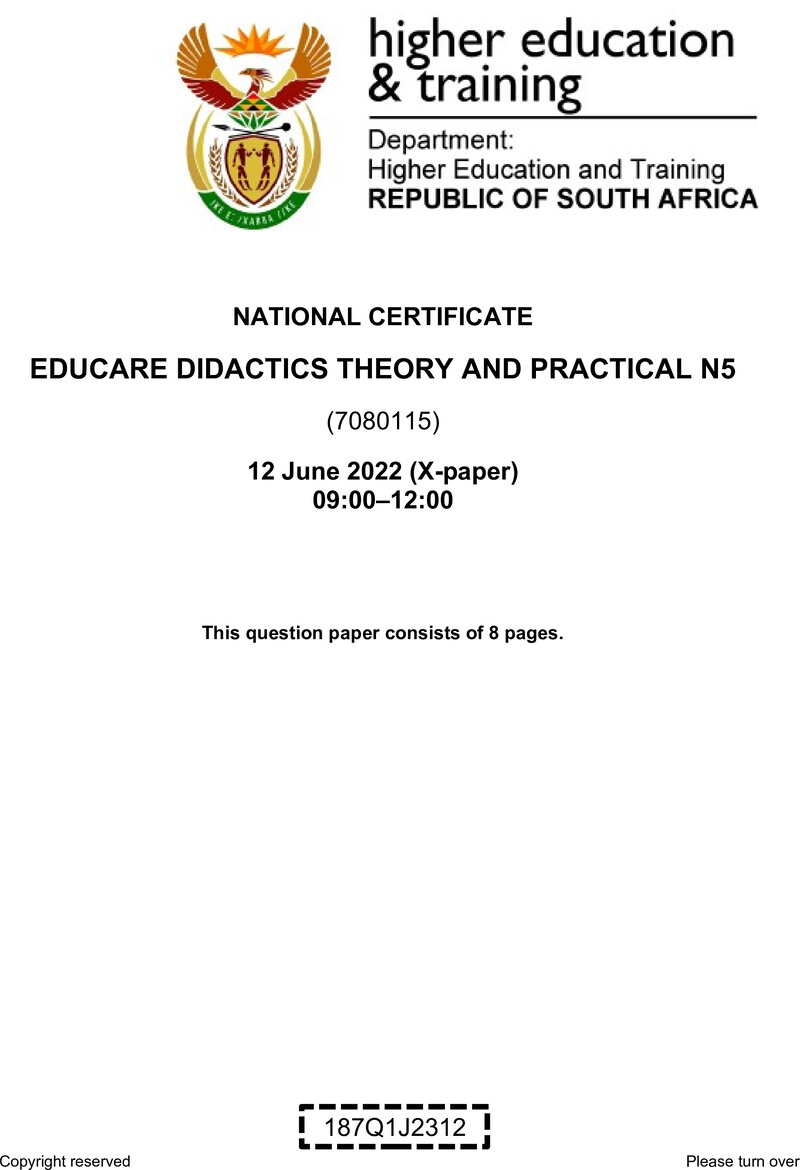 Didactics Theory And Practical N5 QP Jun 2023 preview