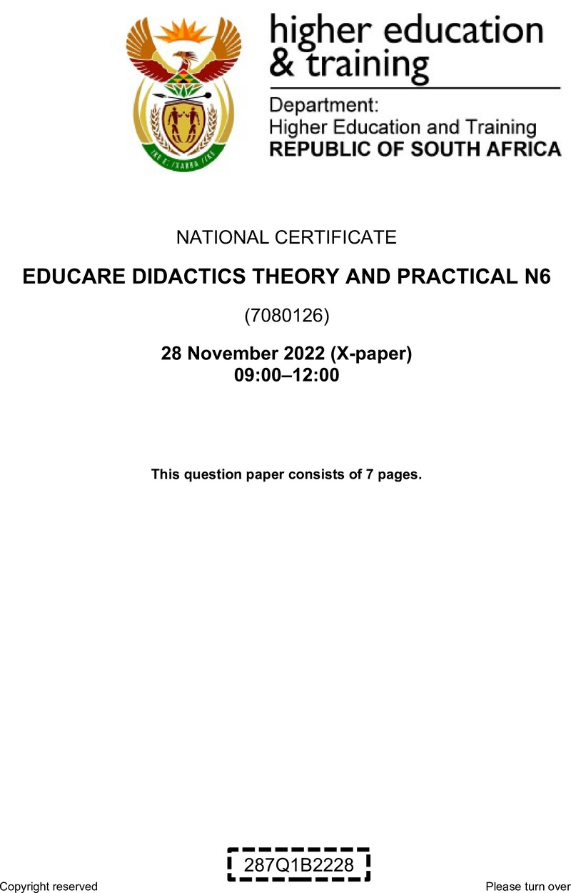 Didactics Theory And Practical N6 QP Nov 2022 preview
