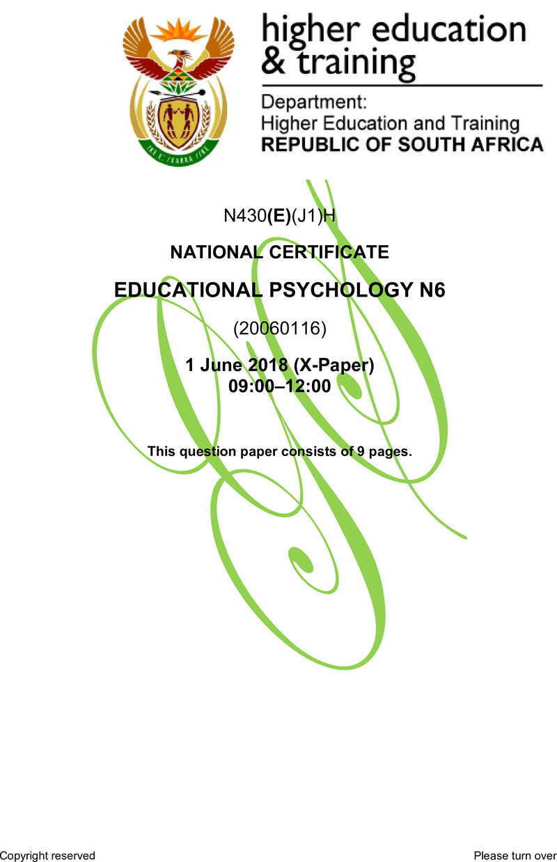 N430 Educational Phychology N6 QP Jun 2018 preview