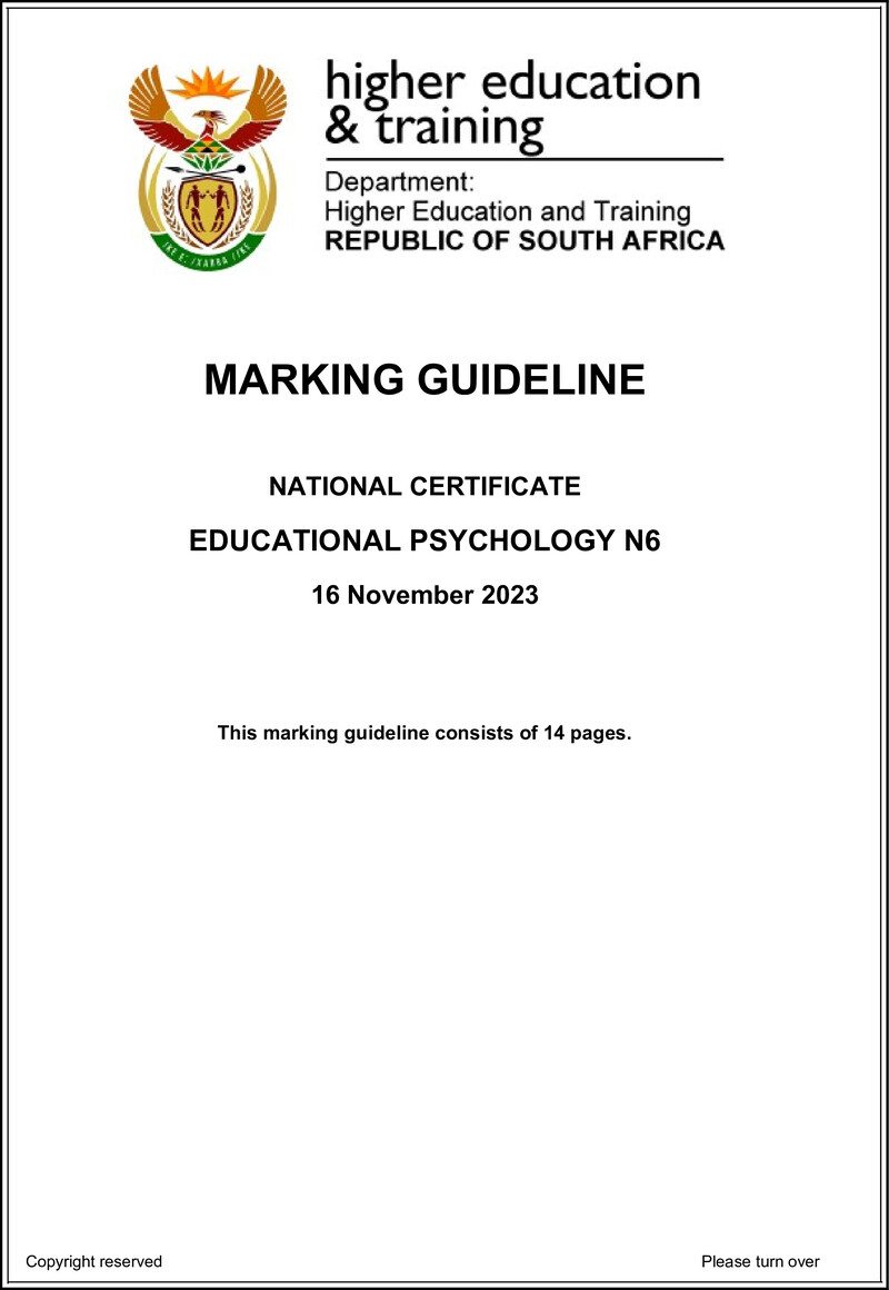 N430 Educational Psychology N6 MEMO Nov 2023 preview