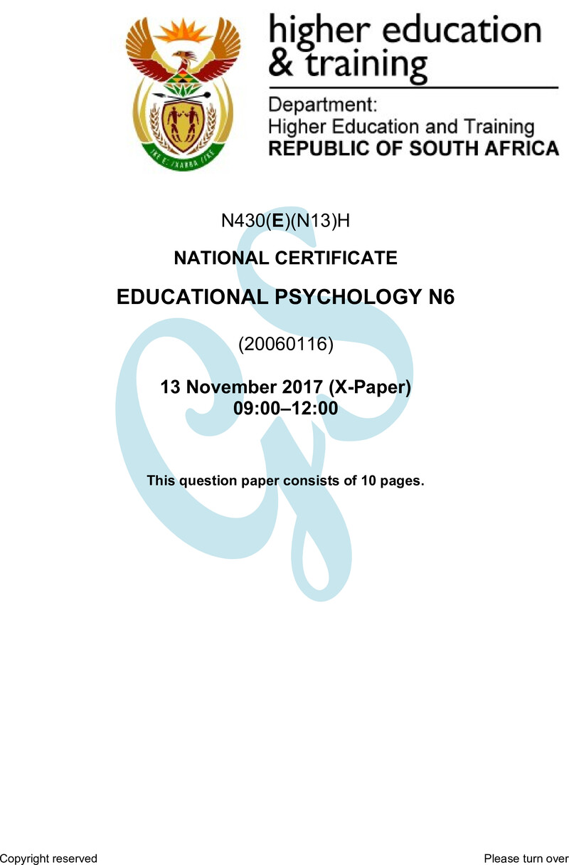 N430 Educational Psychology N6 Nov QP 2017 Edited preview