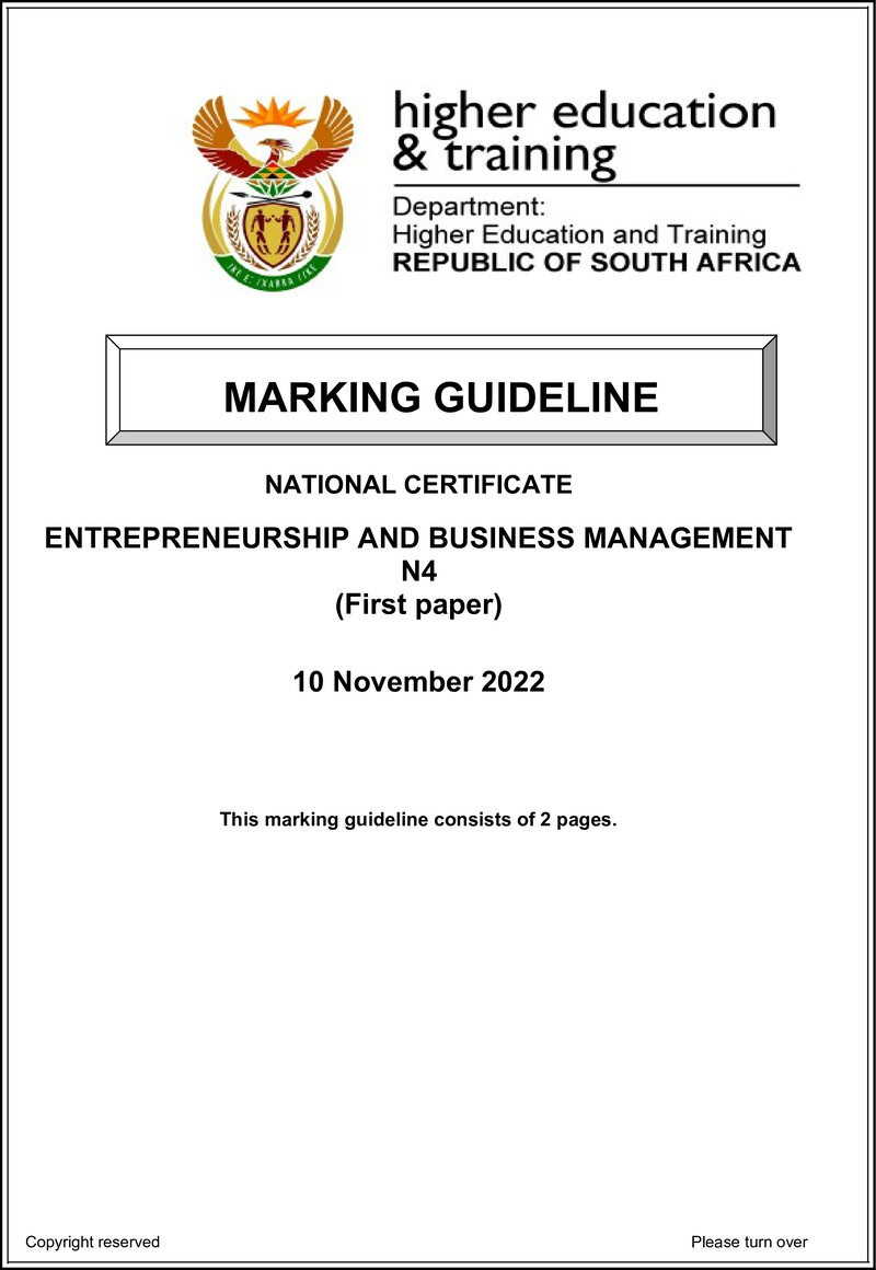 And Business Management N4 P1 MEMO Nov 2022 Edited preview