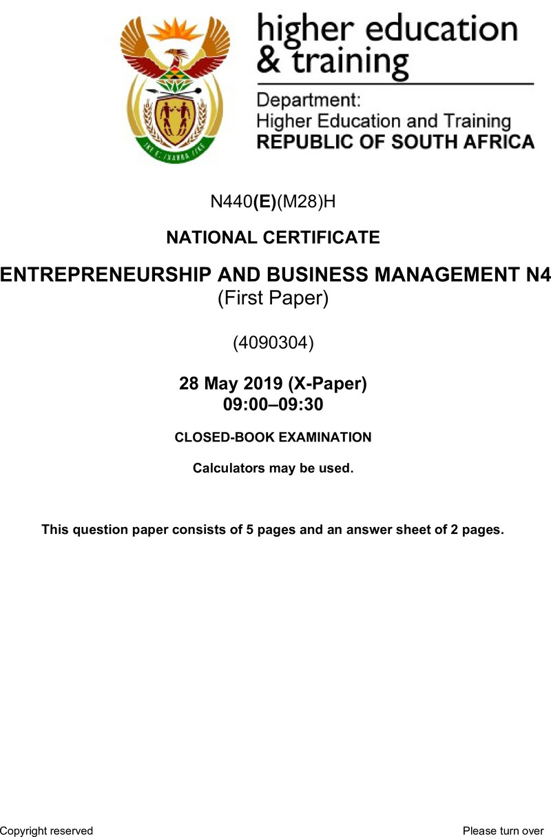 And Business Management N4 P1 QP Jun 2019 preview