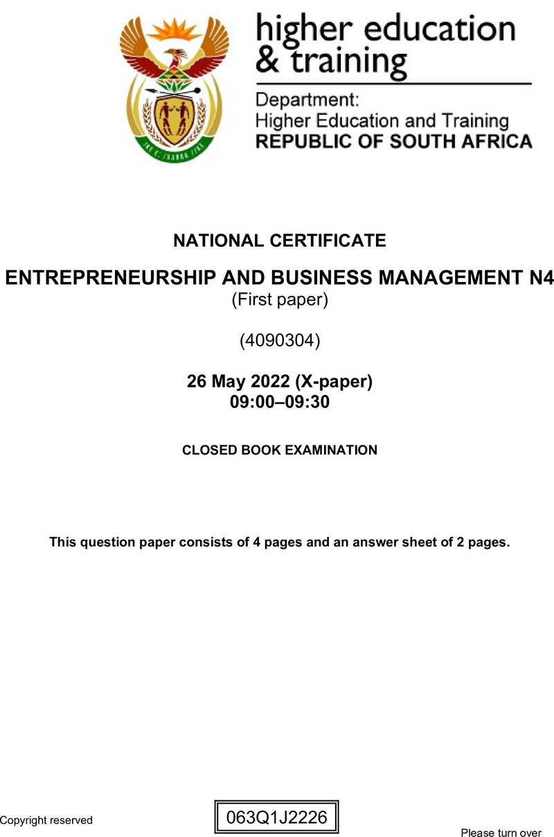 And Business Management N4 P1 QP June 2022 Edited Fopma preview