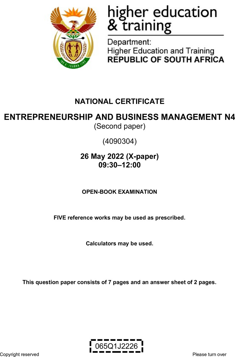 And Business Management N4 P2 QP June 2022 Edited Fopma preview