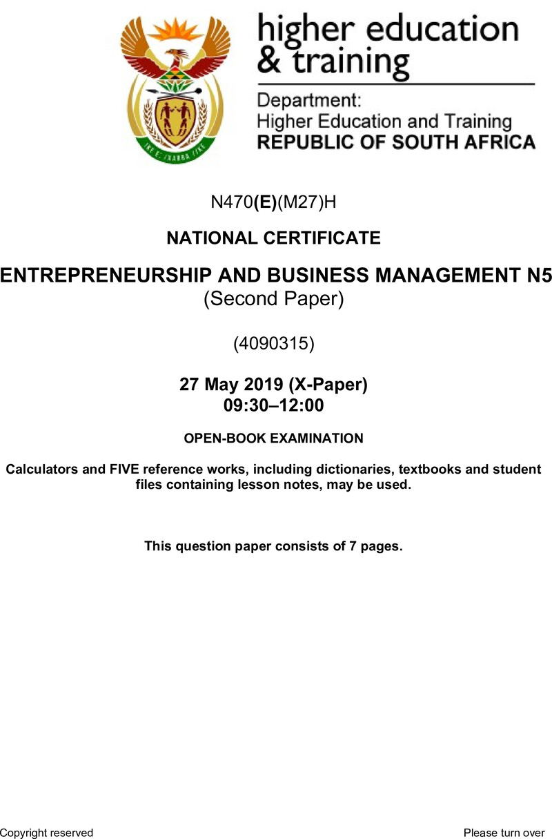 And Business Management N5 P2 QP June 2019 preview