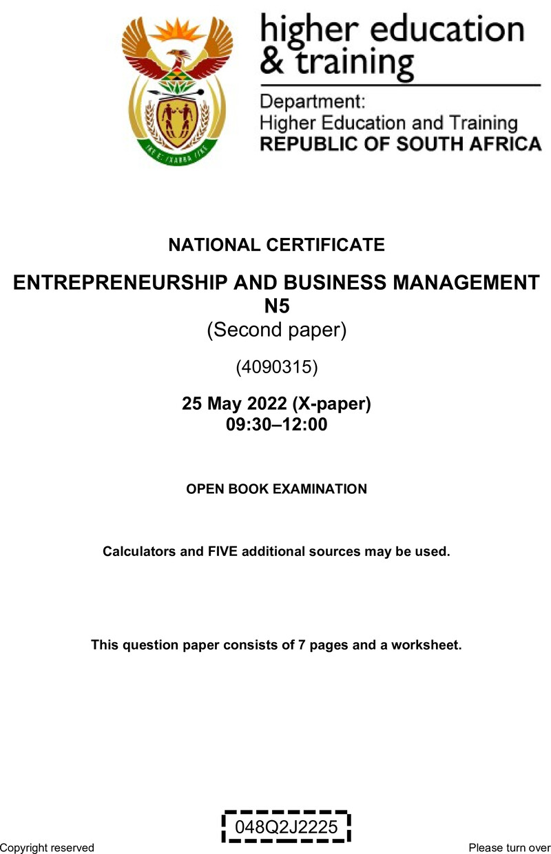 And Business Management N5 P2 QP June 2022 Edited Fopma preview