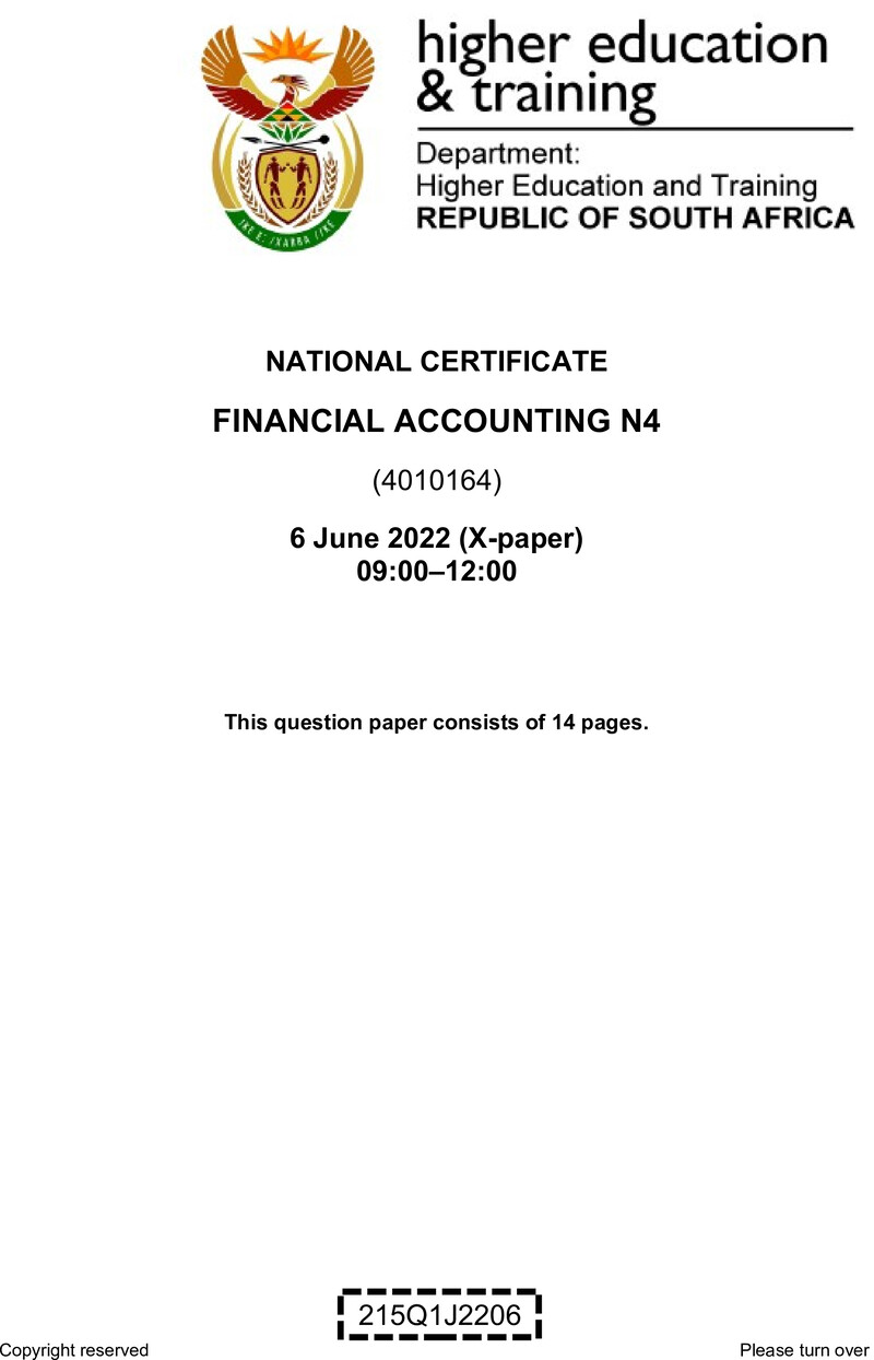 Accounting N4 QP Jun 2022 Van Zyl S preview