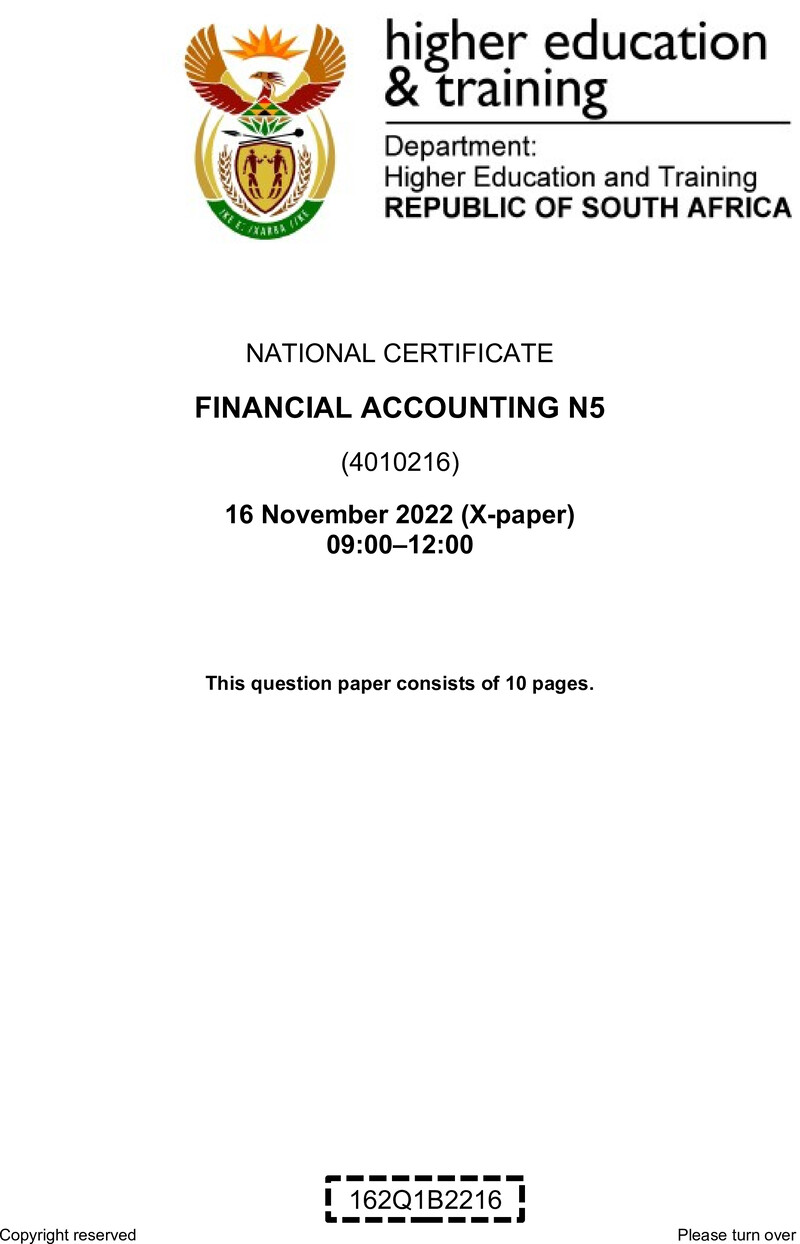 Financial Accounting N5 QP Nov 2022 Edited