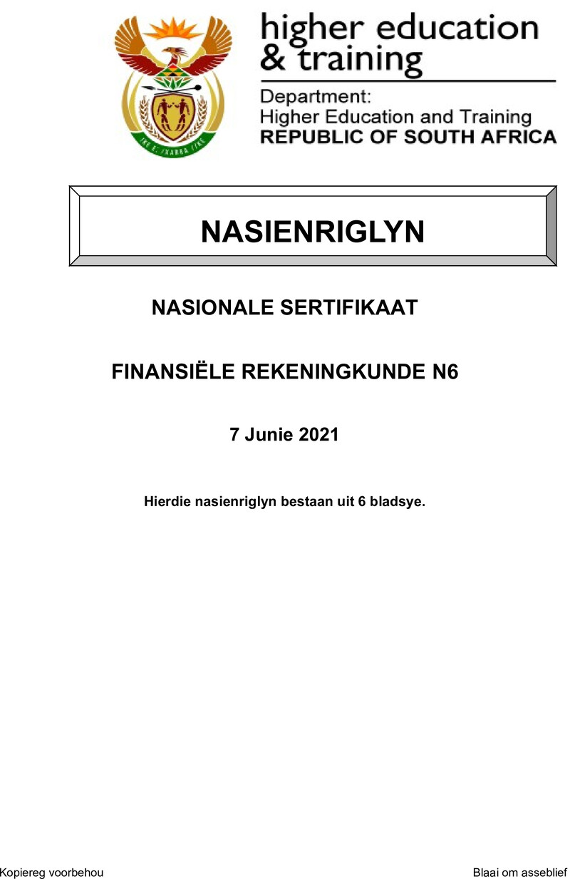 Accounting N6 June MEMO 2021 Afr preview