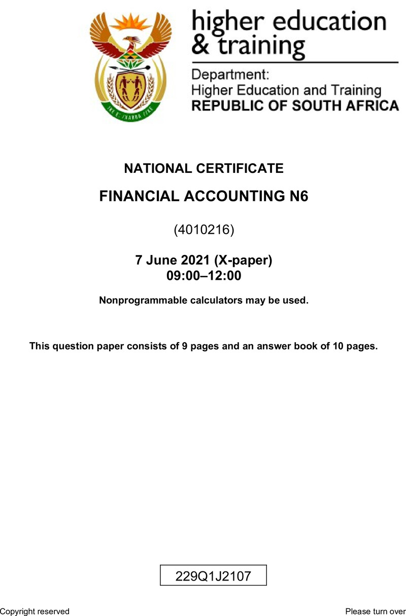 Accounting N6 June QP 2021 Edt preview