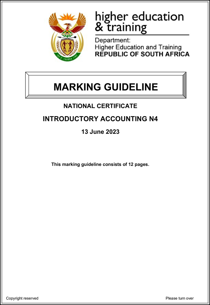 N750 Introductory Accounting N4 Memo June 2023