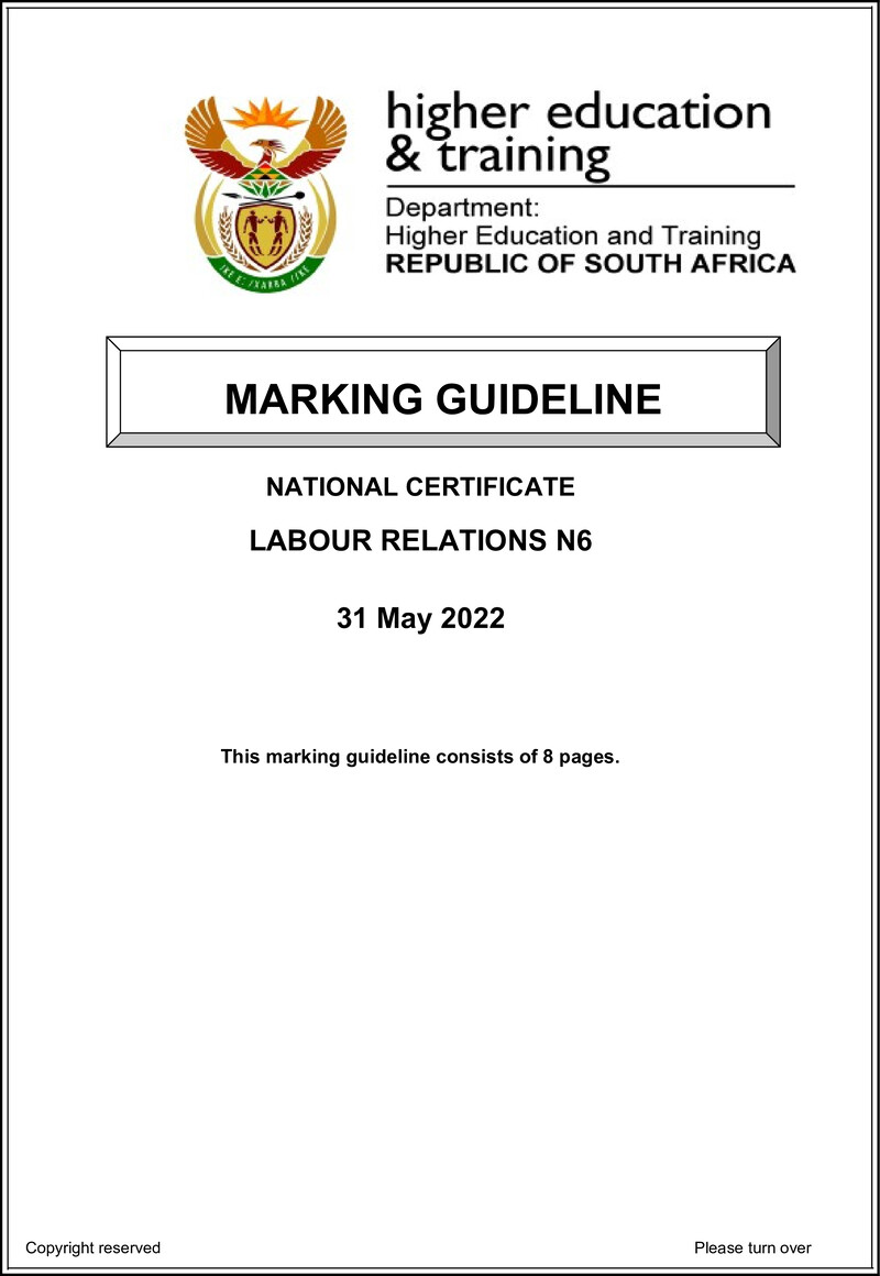 Labour Relations N6 Memo June 2022