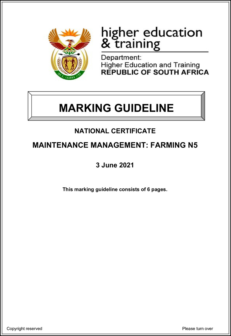 Management Farming N5 June MEMO 2021 preview