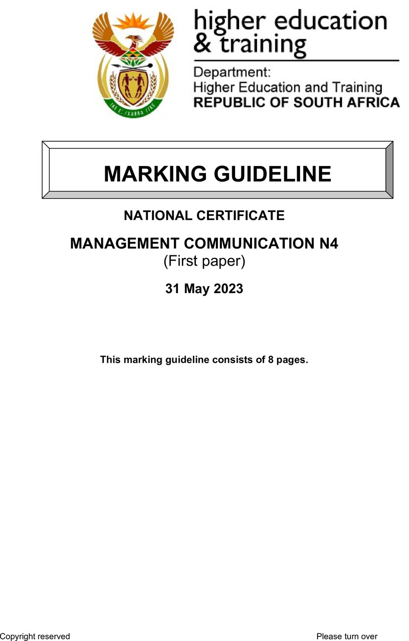 Communication N4 P1 MEMO Jun 2023 preview