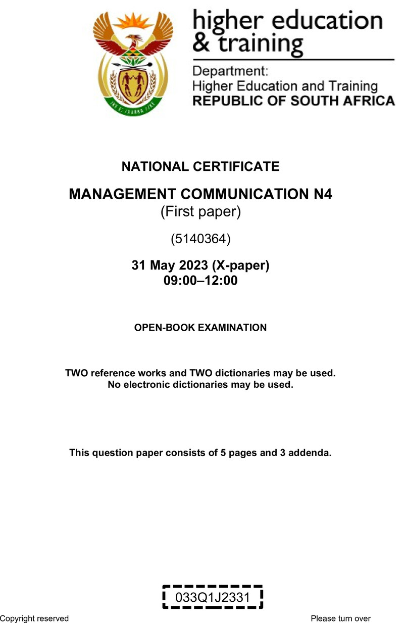 Management Communication N4 P1 QP June 2023