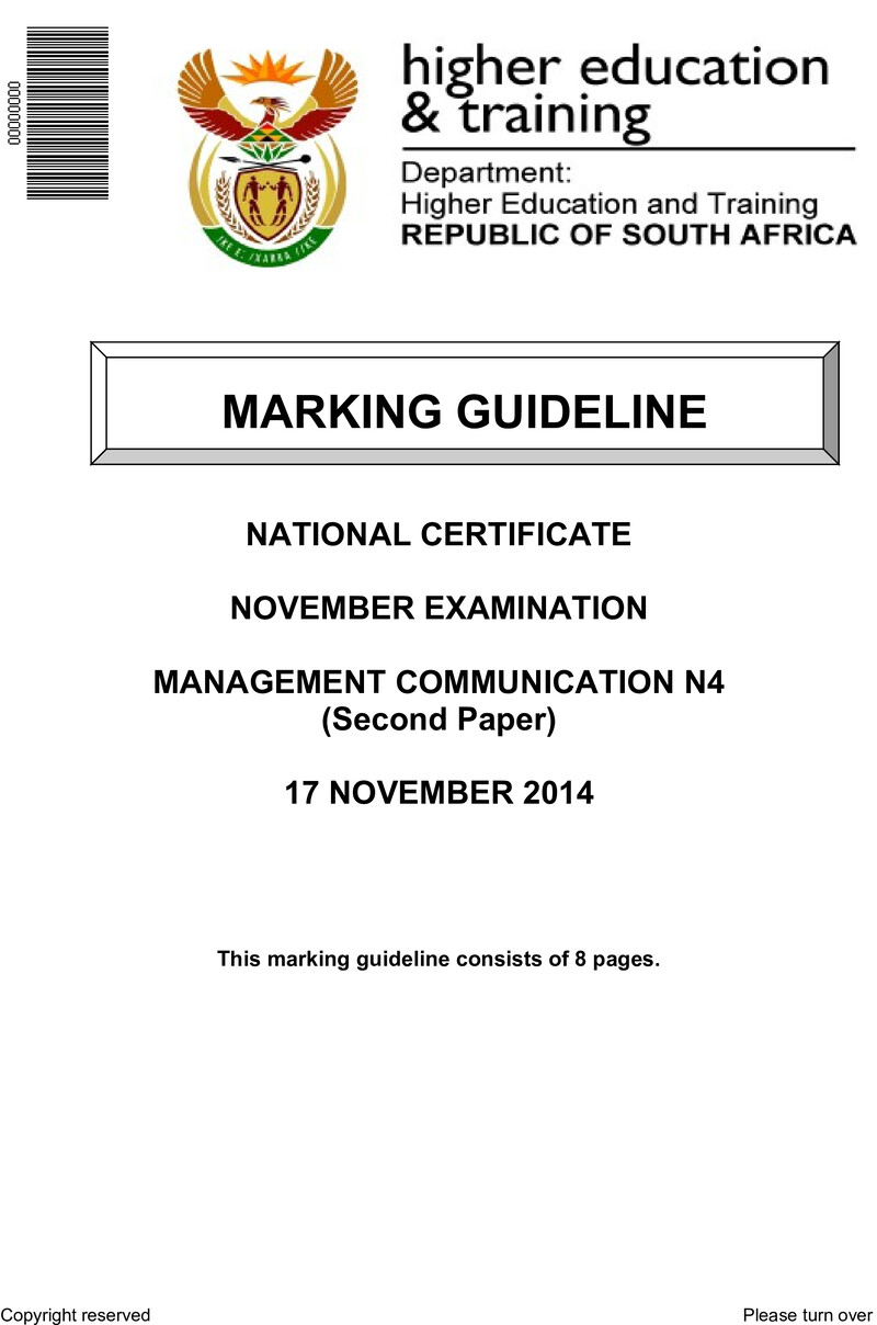 Communication N4 P2 Nov 2014 MEMO preview