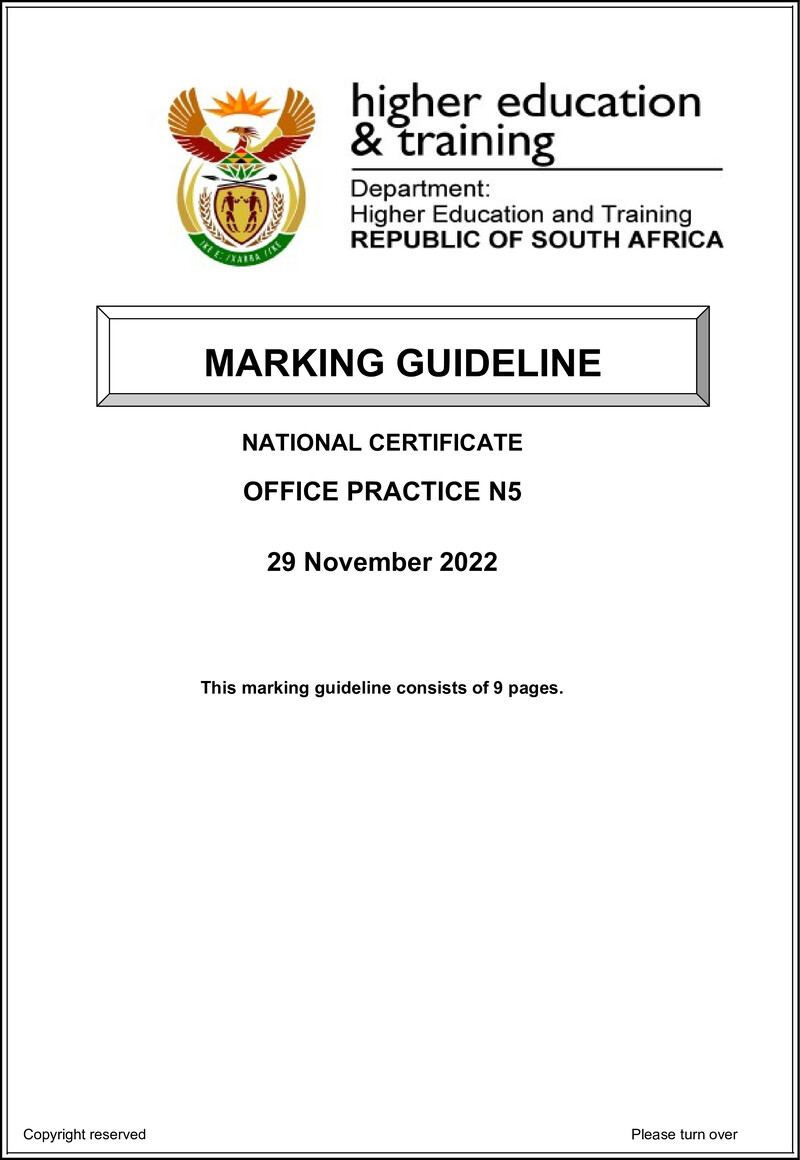Office Practice N5 Memo Nov 2022 Edited