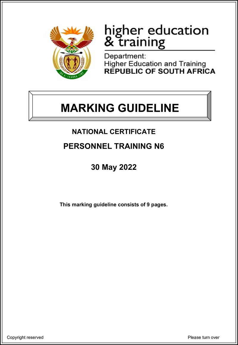 Personnel Training N6 Memo June 2022 Edited