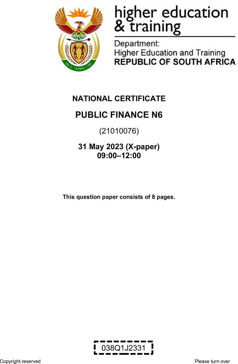 Finance N6 June QP 2023 Moller preview