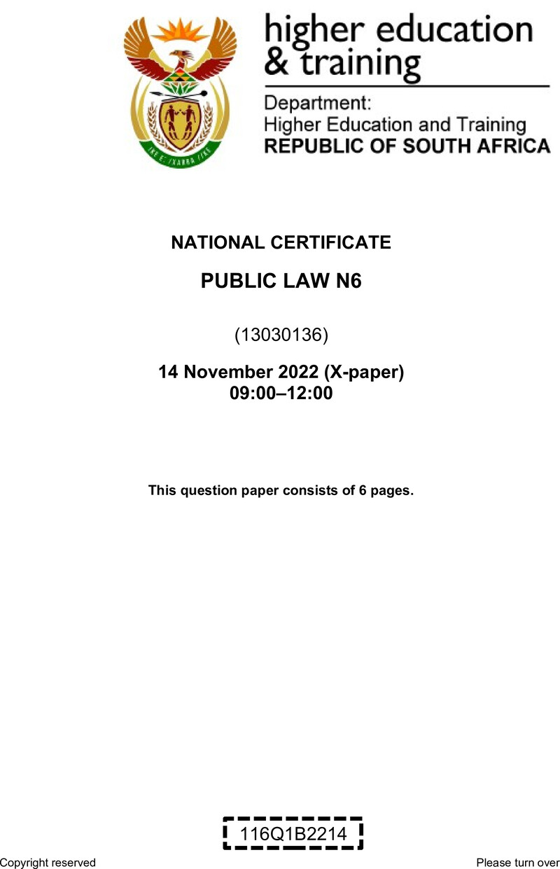 Public Law N6 Nov QP 2022 Moller