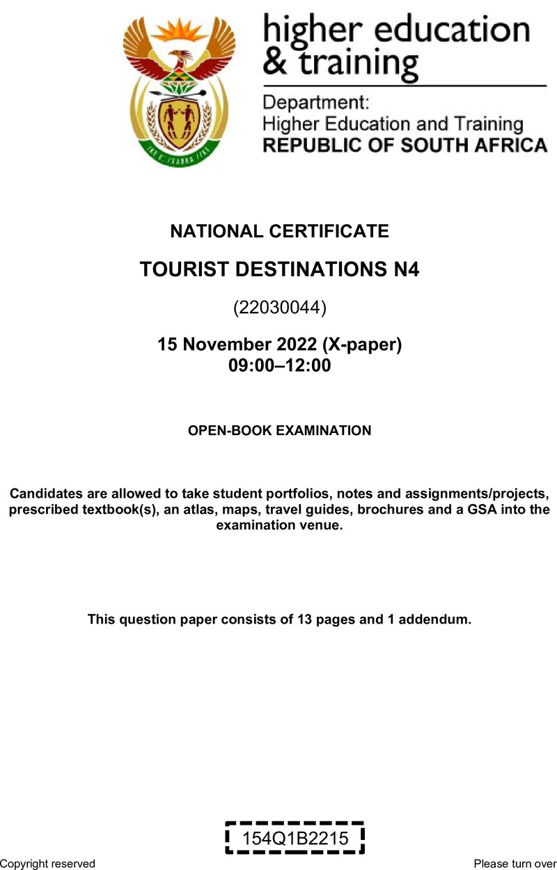 N1540 Tourist Destinations N4 QP Nov 2022 Edited Ettienne Duplicated