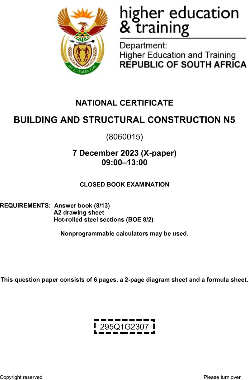 T140 Building And Structural Construction N5 QP Nov 2023 Ed